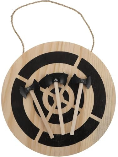 SUCRFXJ Wooden Pendant Dart Board, Axe Throwing Wooden Target, Wooden Tomahawk Targets Set, Safe Dart Game Toy, Axe Throwing Game, Axe Throwing Set, Axe Dart Target, Dart Board Sign Tossing for Home