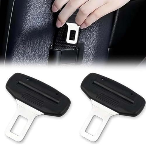 BECHS 2 Pcs Autositzgurt Sicherheitsgurt Anschnaller Verlängerung Auto Verlängern Gurtadapter Stecker Auto Sicherheitsgurt Clip Anschnaller Verlängerung Autogurt Stecker 70.9×68Mm Schwarz