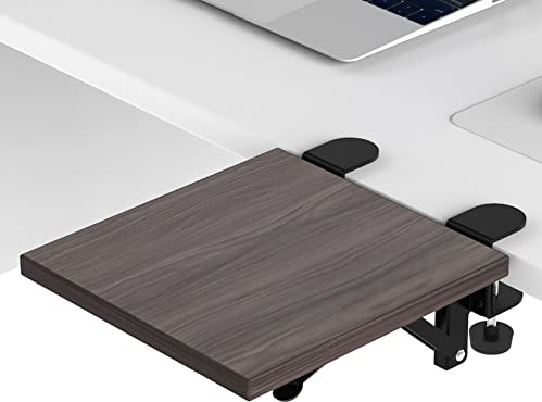 Sisyphy Ergonomics Desk Extender Tray, 9.5x9.1 Punch-Free Clamp on, Foldable Keyboard Drawer Tray, Table Mount Arm Wrist Rest Shelf, Computer Elbow Arm Support