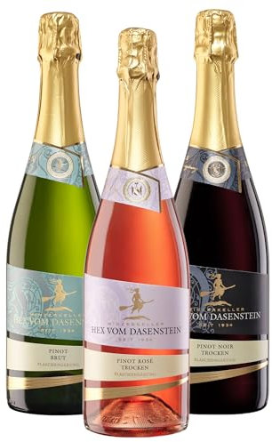 Hex vom Dasenstein Pinot Sekt Probierpaket mit Pinot brut, Pinot Rosé & Pinot Noir - KLASSISCHE FLASCHENGÄRUNG - Winzersekt aus Baden (3 x 0,75l)
