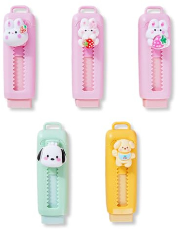SGERUFZ 5 pezzi di gomme Kawaii per bambini, regali per feste di compleanno per bambini, gomme per bambini e gadget di compleanno per ragazze
