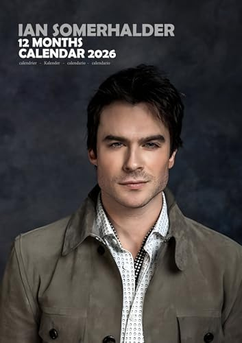 Ian Somerhalder Kalender 2026 A3 Wirobound Vollfarbe Gratis Packung Kalenderaufkleber