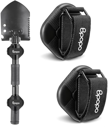 BPOPO 2 Pcs Magnetic Tool Holder with Adjustable Rope Strap, Wall-Mounted Organiser for Shovels, Rakes, Hoes & Long-Handled Tools, for Garage, Shed, Van Storage