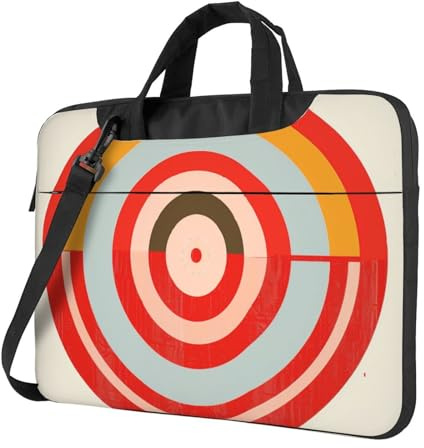 KCGSDEGV Vector Design Target bedruckte Laptoptasche, dreilagiger Schutz, stoßfest, Crossbody-Laptop-Umhängetasche für Damen und Herren, Schwarz , 13 inch
