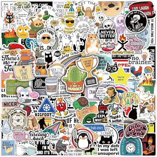 150 Stück Lustige Aufkleber für Erwachsene - Witzige Meme, Sarkastische, Seltsame, Coole, Dunkle Humor Aufkleber für Wasserflaschen, Laptops, Skrapbooking