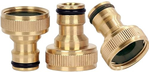 Ventile & Verbindungen 3 Set Messing Adapter Anschluss 3/4 Zoll Schlauchanschluss Garten Kupplung Schlauch (Innengewinde 3/4 Zoll) Gartenschlauch Wasserhahn-Anschluss (3/4 Schlauchanschluss)