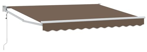 ULUYYUC Tenda da sole a braccio articolato motorizzata con telecomando, tenda da sole retrattile per balcone e giardino, telaio in acciaio e alluminio, tessuto in poliestere 270 g/m², bianco tortora