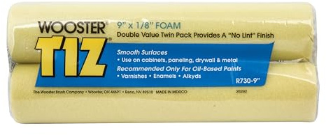 Wooster Brush R730-9 Tiz Foam Roller Cover, 1/8-Inch Nap, 2-Pack, 9-Inch