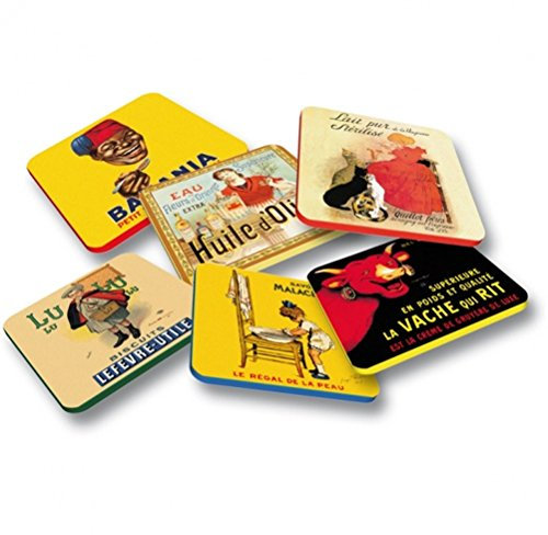 Editions Clouet 34001 Publicité Dessous de Verre Bois Rouge 30 X 10 X 1 cm Lot de 6