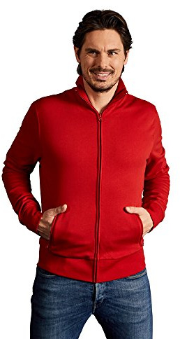 Stehkragen Zip Jacke Herren, Rot, L