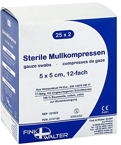 Mullkompressen 5x5 cm Steril 12fach