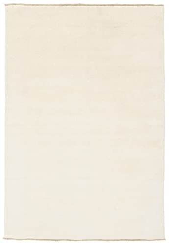 RugVista, Handloom Fringes, Teppich, Mittelflor, 80 x 120 cm, Rechteckiger, Wolle, Flur, Schlafzimmer, Küche, Wohnzimmer, Hell, Beige