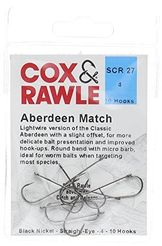 Cox & Rawle Aberdeen Match Sea Fishing Hook Size 4 Black (10pcs)