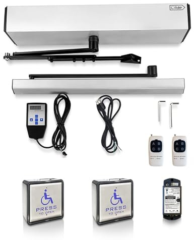 Handicap Door Opener for Disabled People, Low Energy ADA Swing Door Operator with Stainless Steel Handicap Push Buttons