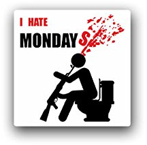 Copytec Aufkleber/Sticker - I Hate Mondays Ich Hasse Montage Kopfschuss Toilette Ironisch Fun Spaß Humor passend für VW Golf Polo GTI BMW 3er Mercedes Audi Opel Ford (7x7cm)#A1573