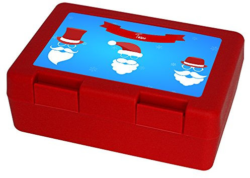 Eurofoto Keksdose zu Weihnachten mit Namen Tiziano und bärtigem Motiv mit Hipster-Weihnachtsmännern