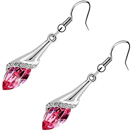 GWG Jewellery Orecchini da donna placcati in argento Sterling con fiore pavé di pietre bianche scintillanti e cristalli colorati per donna