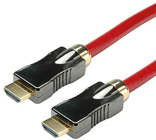 ROLINE 8K HDMI Ultra HD Kabel mit Ethernet, ST/ST, rot, 2 m