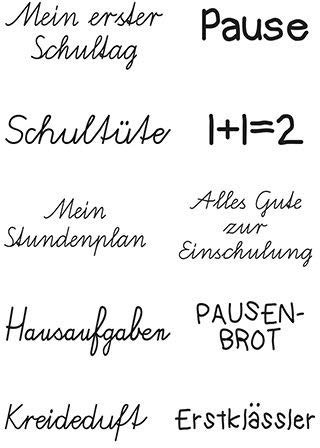 Efco Stempel Clear ?Einschulung 2?. transparent. A7/ 74 x 105 mm. 10-teilig