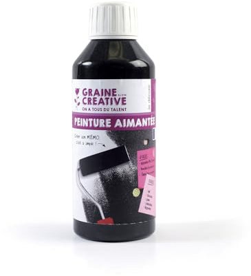 GRAINE CREATIVE Peinture aimantée Noire 250ml