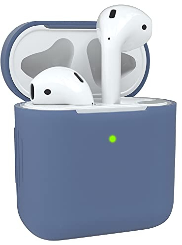 EAZY CASE - Schutzhülle für AirPods 1 & 2 Hülle Blau Silikon Case Stoßfest mit Deckel Schutz Antikratz Etui Cover rutschfeste Silikonhülle für Airpod Pro 1. / 2. Generation Silikoncase in Dunkelblau