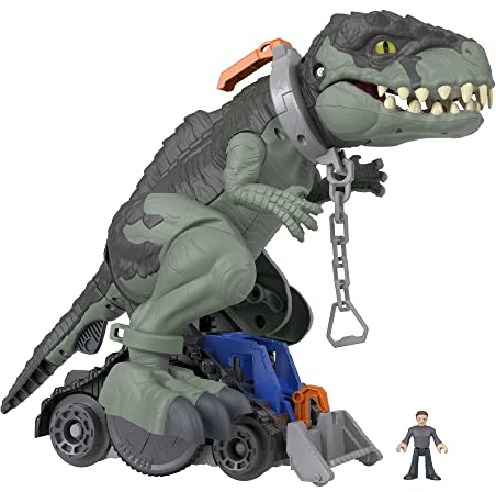 Fisher-Price Imaginext GWT22 - Jurassic World Stapf- und Beißaction Riesendino, ca 40 cm großes Dinosaurierspielzeug mit Lichtern, Geräuschen und Action für Kinder im Vorschulalter ab 3 Jahren