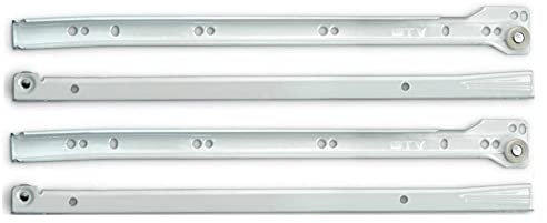 FITTINGSCO Undermount Drawer Runner Sets for Drawers 250mm-500mm Deep White Metal (450mm)