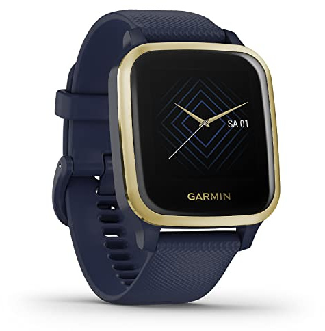 Garmin Venu Sq Music, Reloj Inteligente con GPS, Azul/Dorado, Edición Estándar (Reacondicionado)