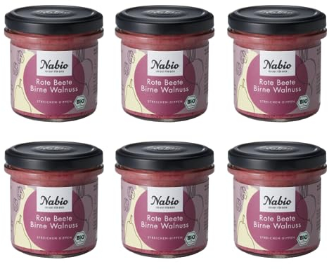 NABIO | Mediterraner Aufstrich Rote Beete Birne Walnuss I vegan I (6 x 135g)