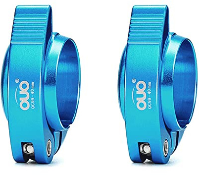 Fahrradsattelstützenklemme passend für 40/41 mm, Aluminiumlegierung, Fahrrad-Schnellspanner, Sattelstützen-Klemme für Klapprad, MTB, Rennrad (blau, 40 mm)