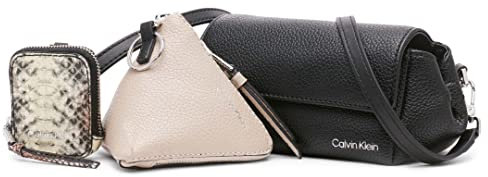 Calvin Klein Damen Argo Organizational 3-in-1 Umhängetasche Organisations-3-in-1-Umhängetasche, Schwarz/Schwarz