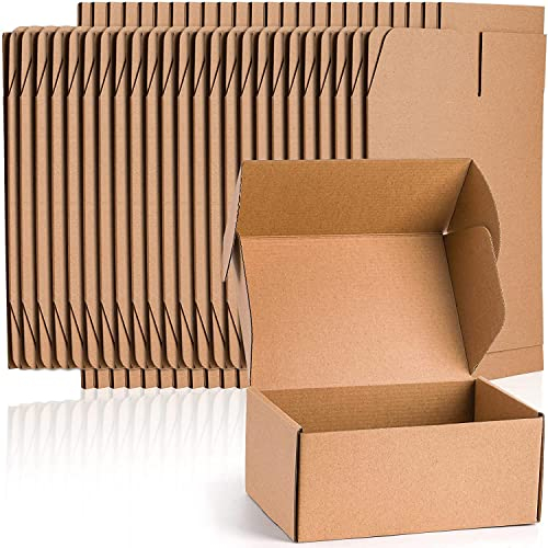 Jucoan 25 Pack 23 x 15 x 10cm Shipping Boxes, Small Corrugated Cardboard Box, Brown Cardboard Mailing Boxes, Thick Corrugated Mailer Boxes for Shipping Packing Small Business, Recyclable