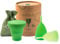 Edicare, Coppetta Mestruale, 2 Coppette Mestruali, 1 Sterilizzatore, 1 Borsa da Trasporto, Silicone di Grado Medico, Morbido, Ecosostenibile, Riutilizzabile (L - Organic Edition)