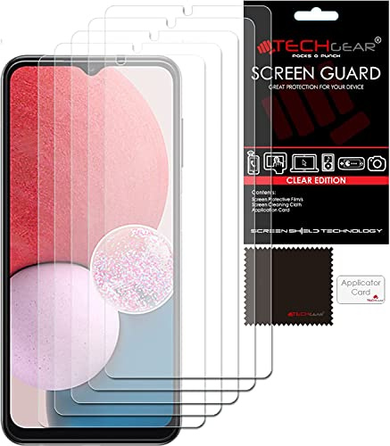 TECHGEAR [5 Pack] Screen Protectors Compatible with Samsung Galaxy A14 5G / A14 4G, CLEAR LCD Screen Protectors Cover Guards