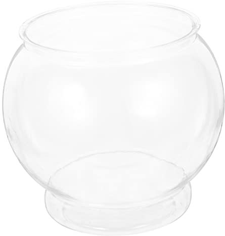 BCOATH Bocal À Poissons Transparent Plastique Petit Aquarium Rond pour Bureau Et Décoration pour Poissons Rouges Et Plantes Aquatiques Résistant Aux Chocs Et Durable pour Longue Durée Utilisation