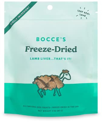 Bocce's Bakery Freeze Dried Lamb Liver Treats for Dogs - Natural, Freeze-Dried Treats Made with One Ingredient, Made in the USA, 3 oz
