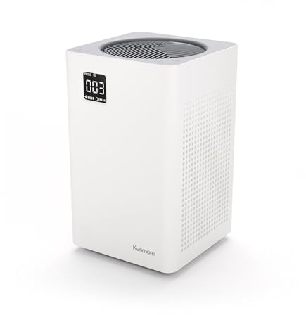 Kenmore PM2010 Air Purifier with H13 True HEPA Filter, Covers Up to 1200 Sq.Foot, 24db SilentClean 3-Stage HEPA Filtration System, 5 Speeds for Home Large Room, Kitchens & Bedroom