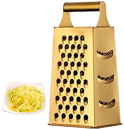 Fukamou Reibe Aus Edelstahl, 4 Seitige Küchenreibe, Käsereibe Mit Handhaben Für Fein Mahlen, Raspeln, Grob Mahlen, Schneiden, Für, Gemüse, Karotten, Käse
