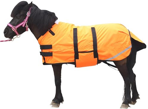 Gallopoff Pferdedecke für Fohlen/Mini-Pferde, Größe 76,2 - 121,9 cm, wasserdicht und atmungsaktiv, 300 Denier, Winterdecke mit 150 g Polyfill, Orange