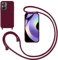 GoodcAcy Funda con Cuerda para Realme 10 Pro,Carcasa Silicona Líquida Correa Colgante Ajustable Collar Correa de Cuello Cadena Cordón Case para Realme 10 Pro,Rojo