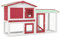 GuyAna Großer Kaninchenstall Rot und Weiß 145x45x84 cm Holz Hasenstall DraußEn Winterfest Kaninchen Haus