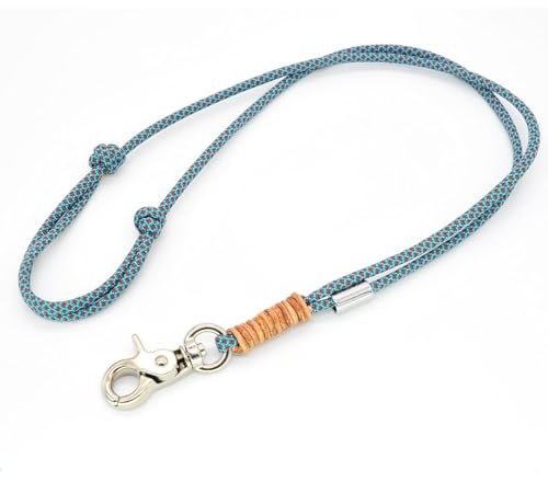 PFEIFENBAND | Schoko-Türkis | verstellbar | Umhängeband mit kleinem Karabiner für Hundepfeife oder Schlüssel | Schlüsselband | Keychain | handgefertigt