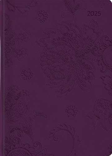 Alpha Edition - Ladytimer Grande Deluxe Purple Calendario tascabile 2025, 15 x 21 cm, calendario con 128 pagine, opzioni note dopo ogni giorno, panoramiche e calendario internazionale