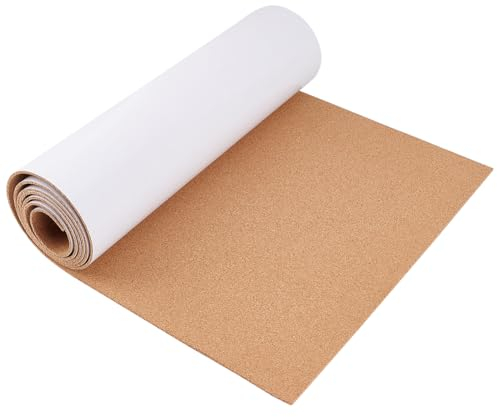 BENECREAT 40x200 cm Selbstklebende Korkrolle, 3mm Dicke Pinnwände Aus Naturkork, Klebrige Korkfliesen Für DIY-Bastelarbeiten, Küche, Büro, Schule