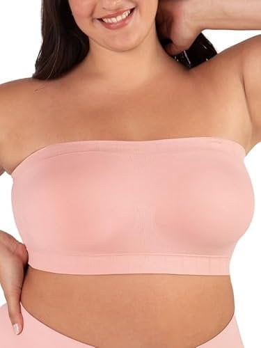 SHAPERMINT Convertible Strapless Bras for Women - Bandeau Bra, Strapless Top, Bandeau Top, Wireless Bra Rose Tan