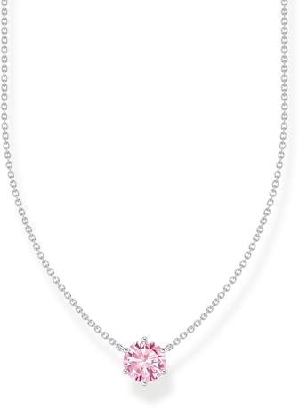 Thomas Sabo Kette mit pinkfarbenem Zirkonia-Anhänger 925 Sterlingsilber KE2210-051-9