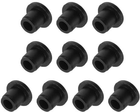sourcing map 10 PCS Silicone Stopper Replacement Plug for Salt Shakers, 2/7in(8.3mm) Reusable Salt Shakers Hollow Stopper Sealing Plug for Flower Pot Pipe Bottle, Black