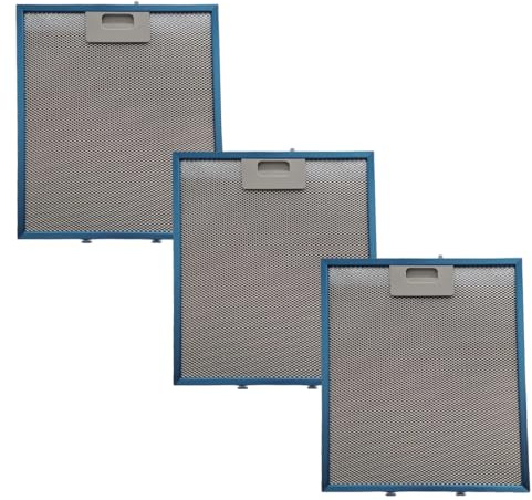DL SERVICE 3x Metallfettfilter Fettfilter für Dunstabzugshaube | 3 Aluminiumfilter kompatibel Elica Ariston Electrolux Bauknecht 26,7 x 30,5 x 0,9 cm