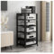 BYZOMU Audio Rack Hifi Regal 4/5/6/7-stufiges Medienständer Stereo Rack Home-Office Theater Küchen Videoturm Aufbewahrungseinheit Für Plattenspieler Receiver Regal Für Spielekonsole Schwarz