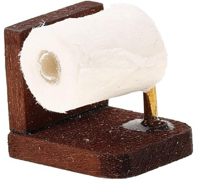 HEMOTON Rolle Mini Miniatur Badezimmerzubehör Puppe Toilettenpapier Miniatur Szenenmodell Kinder Rollenspielspielzeug Mini Toilettenpapier Puppenhaus Serviette Seidenpapier Metall Kaffee